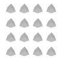 An image of a cube, repeated in a four-by-four grid that fills the canvas